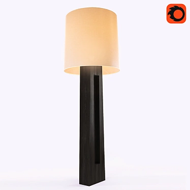 Elegant Wooden Floor Lamp 3D model image 1 