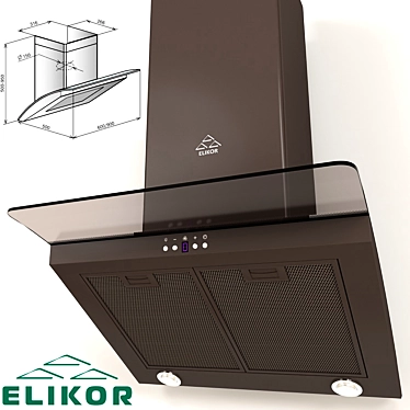 ELIKOR Aquamarine 60: Stylish and Efficient Hood 3D model image 1 