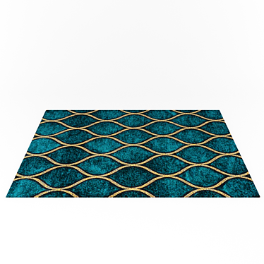 Elegant Peacock Feather Carpet 3D model image 1 