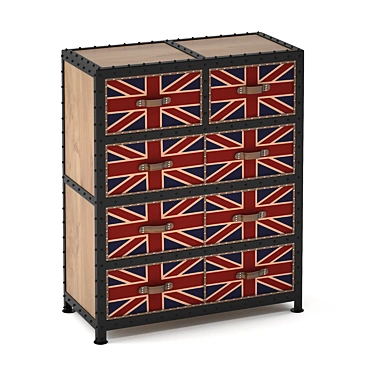 British Flag Dresser 3D model image 1 