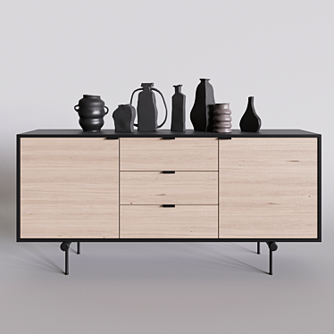 Modern Ceramic Sideboard, 165cm 3D model image 1 