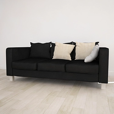 Contemporary Sofa with Pillows 3D model image 1 