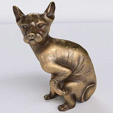 Egyptian Cat Statuette: Exquisite Design, High-Quality Finish 3D model image 1 