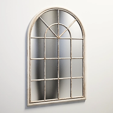 Rustic Door Frame Mirror 3D model image 1 