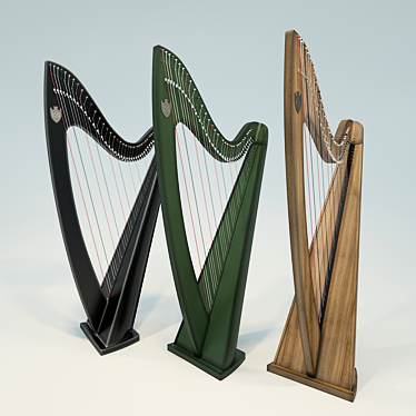 Celtic Melody Irish Harp 3D model image 1 