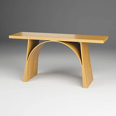 Urban Forest Wood Bench: One-Piece Art by Mike 3D model image 1 