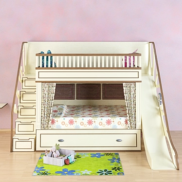 Baby Bed Slide & Drawer Combo 3D model image 1 