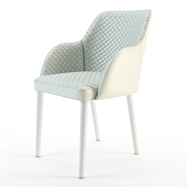 White Devon Club Chair 3D model image 1 