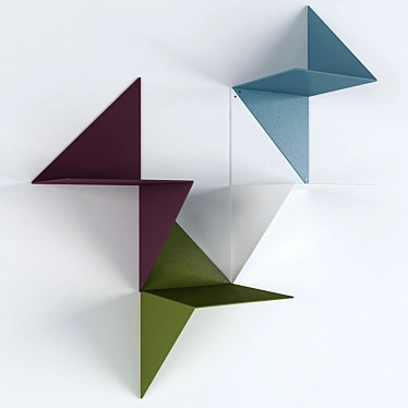 Origami Metal Modular Shelves 3D model image 1 