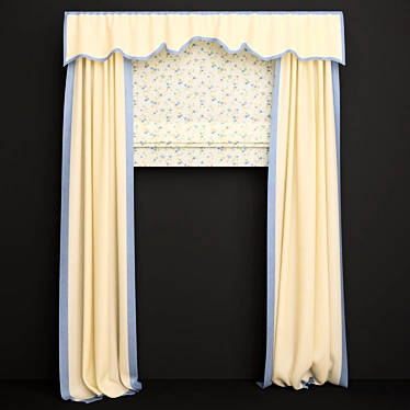 Elegant Drapes for Windows 3D model image 1 