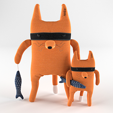 Customizable Handcrafted Fox Stuffed Toy 3D model image 1 