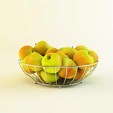 Natural Apple Fruit Bowl 3D model image 1 