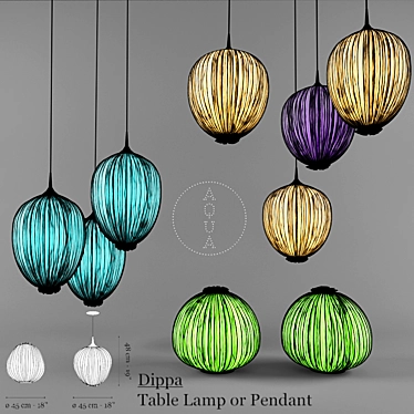 Aqua-Glow Pendant Lamp 3D model image 1 