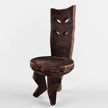 Vintage Ethiopian Chair 3D model image 1 