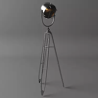 Sleek Steel Floor Lamp 3D model image 1 