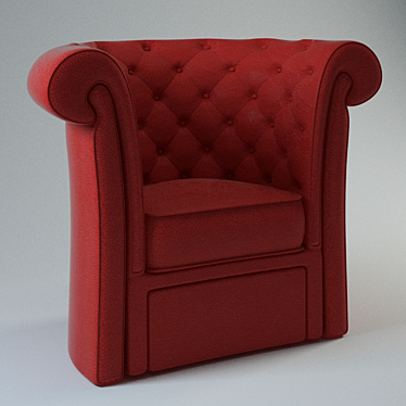 Vibrant Red Leather Seating 3D model image 1 