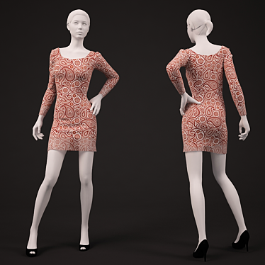 Elegant Office Dress 3D model image 1 