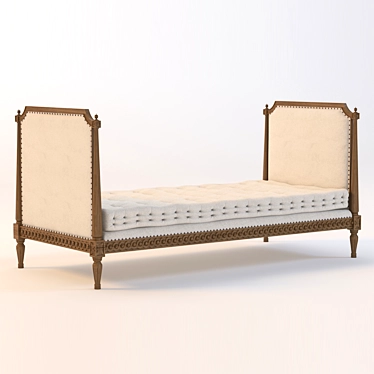 Sleek Black Rooster Daybed 3D model image 1 