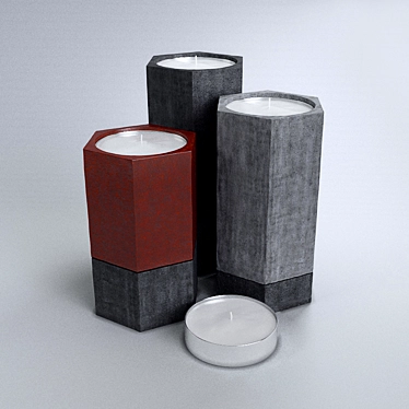 Handmade Concrete Candlestick 3D model image 1 