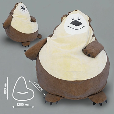 Cozy "Bear" Armchair Bag 3D model image 1 