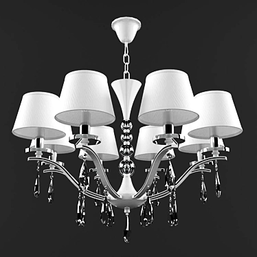 Stellare 2076-8: Classic Modern 8-Light White and Black Chandelier 3D model image 1 