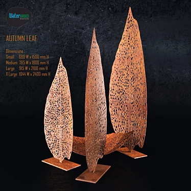 Autumn Leaf Metal Sculpture 3D model image 1 