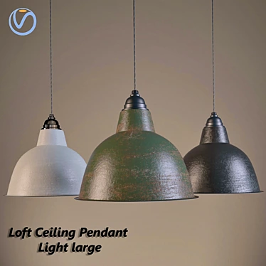 Industrial Loft Hanging Lamp 3D model image 1 