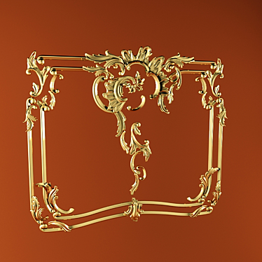 Carved Gold Frame 3D model image 1 