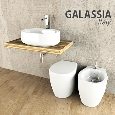 Galassia Italy XES Bidet and WC Set 3D model image 1 