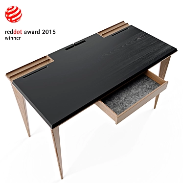 Sleek Ash Wood Desk - OLLLY 3D model image 1 