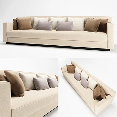 Contemporary Fabric Sofa 3D model image 1 