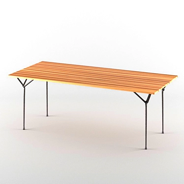 Elegant Industria Steel Dining Table 3D model image 1 