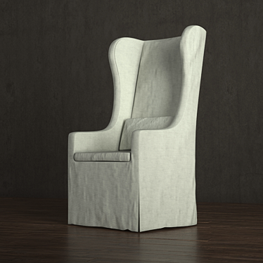 Elegant Belgian Wingback Slipcover 3D model image 1 