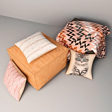 Cozy Puffs & Textiles 3D model image 1 