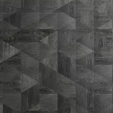 Geometric Wood Panel: Customizable, Black & Light Options 3D model image 1 