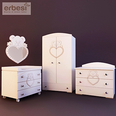 Erbesi Cucciolo Nursery Furniture 3D model image 1 