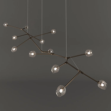 Gilded Branch Lamp 3D model image 1 
