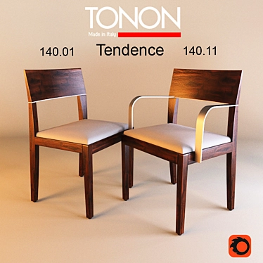 Elegant Tonon Tendence Leather Chair 3D model image 1 
