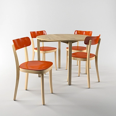 Elegant Basel Chair & Periferia Round Table 3D model image 1 
