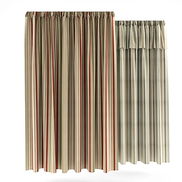 Contemporary Drapes | 2.40M Height 3D model image 1 