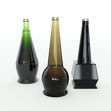 Sleek Form Bottles 3D model image 1 
