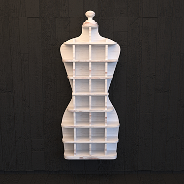  "MAGICAL MARGARET: White Wooden Shelf 3D model image 1 