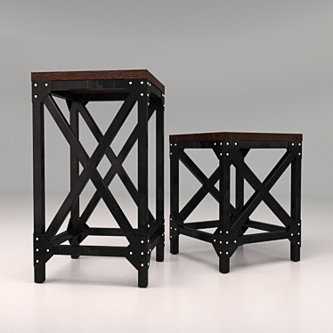 Industrial Loft BAR Chairs and Stools 3D model image 1 