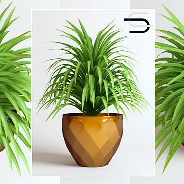 Leafy Green Bush in Pot 3D model image 1 