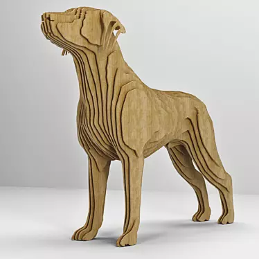 Plywood Pup Sculpture 3D model image 1 