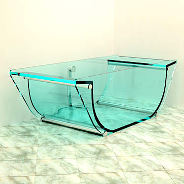 Modern Glass Bath 3D model image 1 