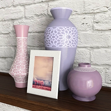 3-in-1 Vase & Photo Frame Set 3D model image 1 