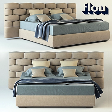 Elegant Flou Majal Bed 3D model image 1 