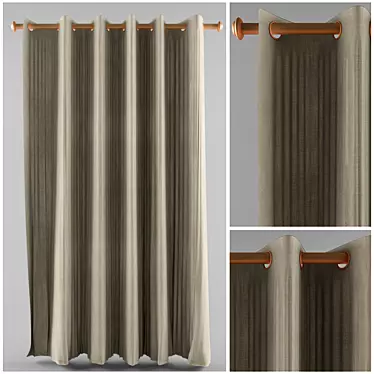 Modern Zigzag Curtain 3D model image 1 