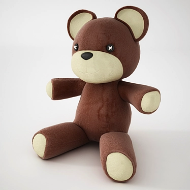 Title: Button-Eyed Teddy Bear 3D model image 1 